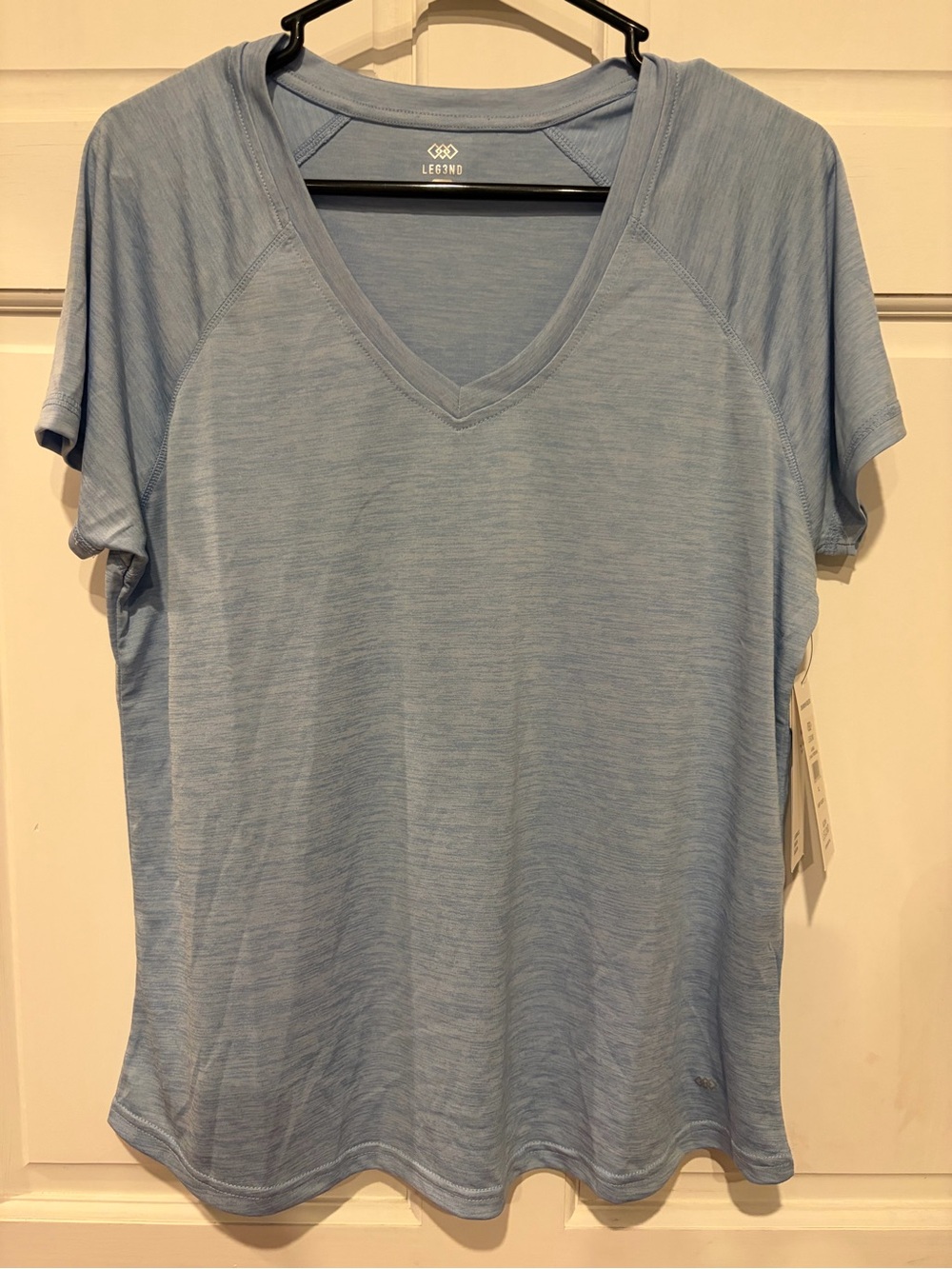 Legend Heathered Light Blue V-Neck Short Sleeve Tee